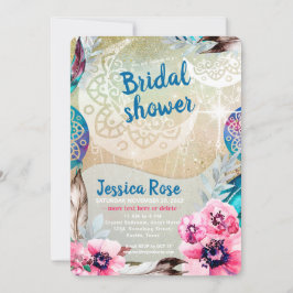 Dreamy Golden Boho Måne Möhippa Inbjudningar