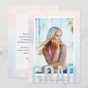 Dreamy Gradient Obec Photo Studenten-meddelande Inbjudningar