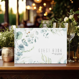 Dreamy Greenery Bröllop Blue Grönt ID817 Gästböcker