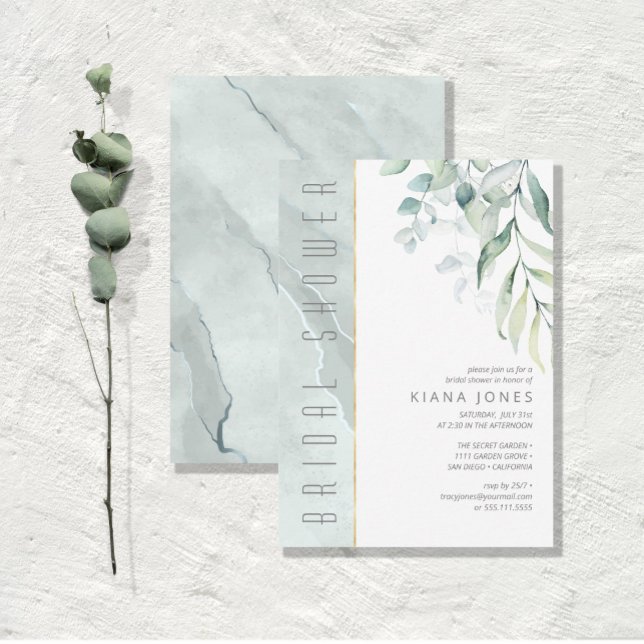 Dreamy Greenery Möhippa Grönt/Blue ID817 Inbjudningar (Skapare uppladdad)