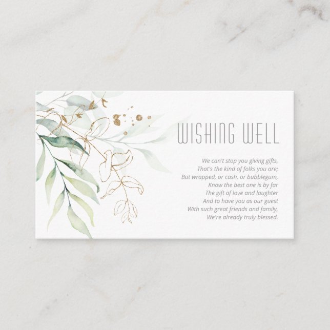 Dreamy Greenery Wishing well V3 Grönt/Blue ID817 Tilläggskort (Framsida)