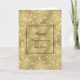 Dreamy Guld Bokeh Confetti-årsdagen Kort