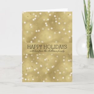 Dreamy Guld Bokeh Confetti jul Helgkort