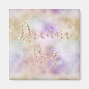 Dreamy Guld Lila Ombre Rosa Glitter Dream Magnet