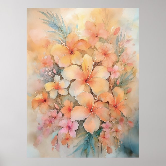 Dreamy Hawaiian Hibiscus Poster (Framsidan)
