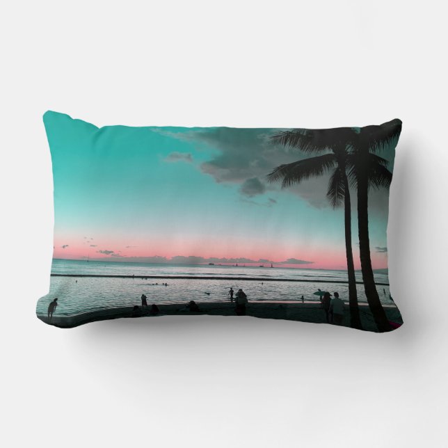Dreamy Hawaiian Sunset Lumbar Pillow Lumbarkudde (Framsida)