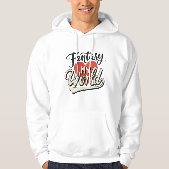 Dreamy Heart and Fantasy Typography Design Hoodie (Framsida)