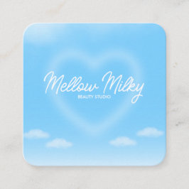 Dreamy Heart Cloud Sky Fyrkantigt Visitkort