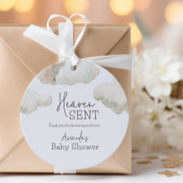 Dreamy Heaven Sent Blue Boy Shower Gåvor Etiketter
