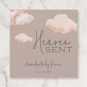Dreamy Heaven Sent Himlar ThLED Beige Baby Shower Gåvor Etiketter