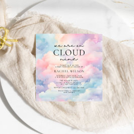Dreamy Himlar Vi är på Cloud Nine Baby Shower Inbjudningar