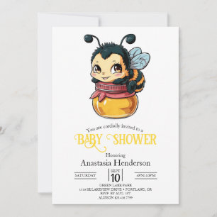 Dreamy Humla Baby Shower Inbjudningar