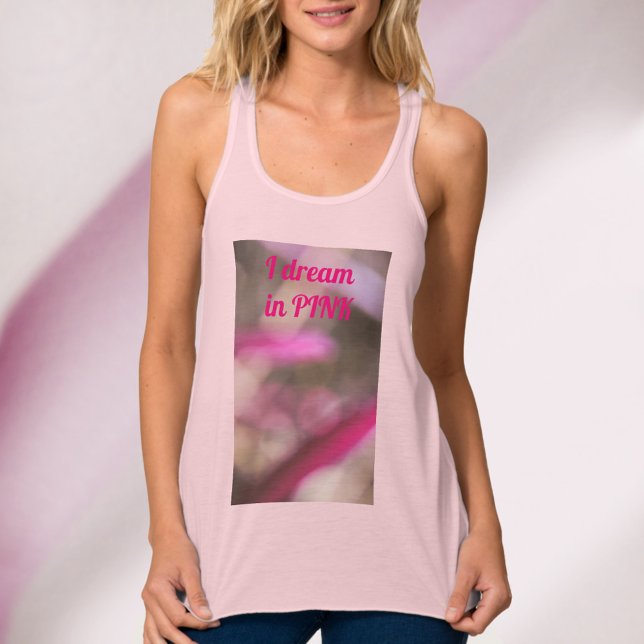 Dreamy I Dream i Rosa Abstrakt Boho Chic Linne Med Racerback (Skapare uppladdad)