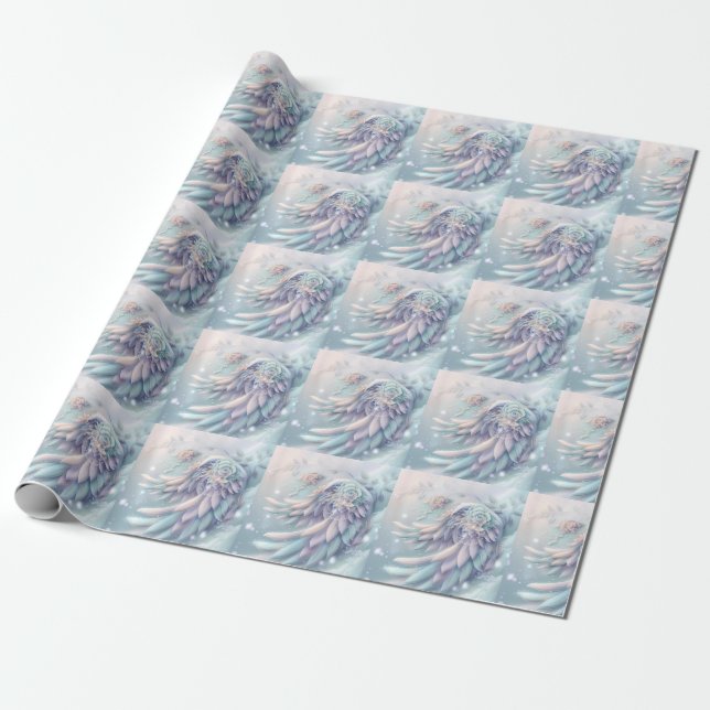 Dreamy jul Angel Vingar Wrapping Papper Presentpapper (Utrullad)