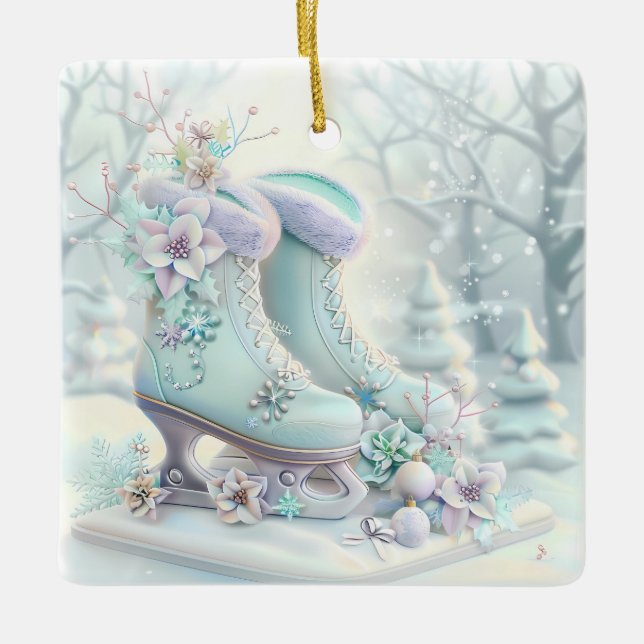 Dreamy jul Ice Skates Ornament (Framsida)