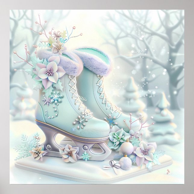 Dreamy jul Ice Skates Poster (Framsidan)