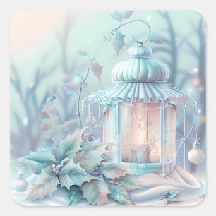 Dreamy jul Lantern Sticker Fyrkantigt Klistermärke