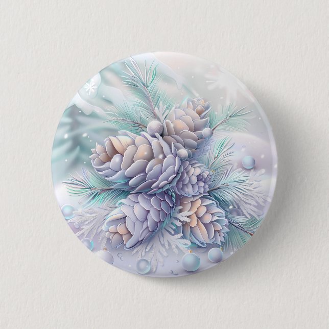 Dreamy jul Pinecones Button Knapp (Framsida)