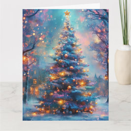 Dreamy Julgran i staden Kort