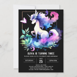 Dreamy Jungle Horse Birthday Inbjudningar