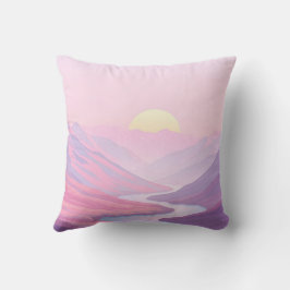 Dreamy Landscape in Pastel Hues Kudde
