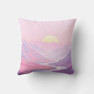 Dreamy Landscape in Pastel Hues Kudde