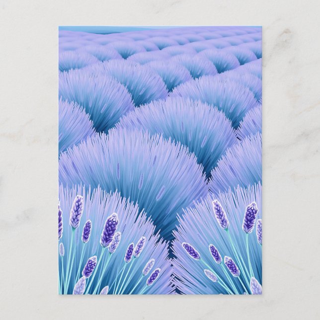 Dreamy Lavender Fields Aesthetic Purple Blue  Vykort (Framsida)