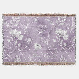 Dreamy Lavender Floral Throw Blanket Filt