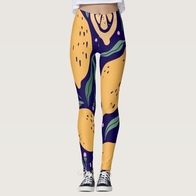 Dreamy Lemons Leggings (Framsida)