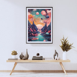 Dreamy Ligcape Surrealism Skriv ut Poster