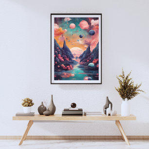 Dreamy Ligcape Surrealism Skriv ut Poster