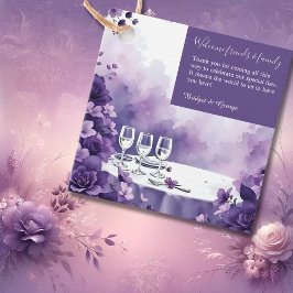 Dreamy Lila Blommigt Bröllop med Eiffel Torn Gåvor Etiketter