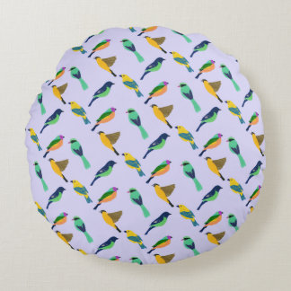 Dreamy Lila Himlar Colorful Bird Rund Kudde