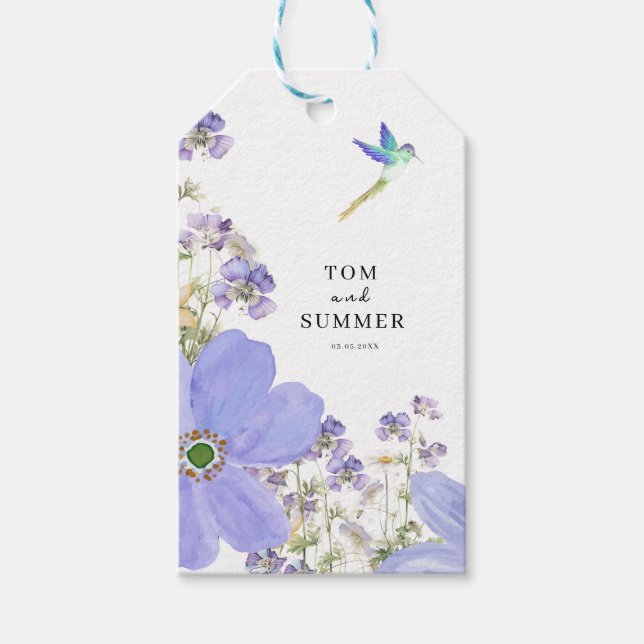 Dreamy Lilac Bröllop Presentetikett (Framsidan)