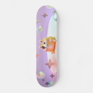 Dreamy little bear, bubbles, and stars- yoga mat mini skateboard bräda 18,5 cm