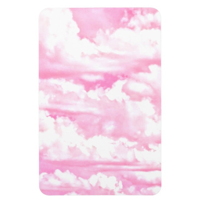 Dreamy Lycklig Rosa Clouds Magnet (Vertikal)