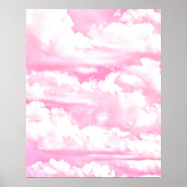 Dreamy Lycklig Rosa Clouds Poster (Framsidan)