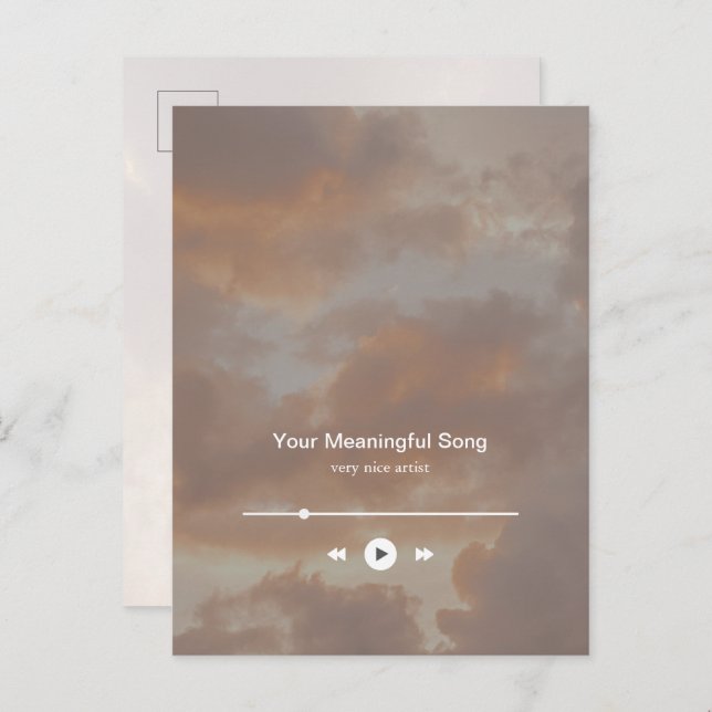 Dreamy Minimalist Music Player and favorite song Vykort (Fram/baksida)