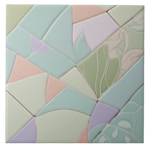 Dreamy Mint Abstrakt Modern Pastel Faux Mosaic Kakelplatta
