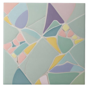 Dreamy Mint Abstrakt Modern Pastel Mosaic Kakelplatta