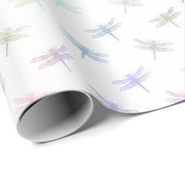 Dreamy Mint Aqua Lila Rosa Dragonflies Presentpapper