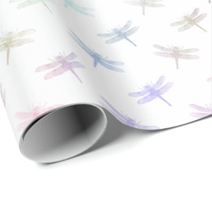 Dreamy Mint Aqua Lila Rosa Dragonflies Presentpapper
