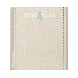 Dreamy Mint Stitch Cat Linen Leta efter tilläggste Anteckningsblock