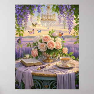 Dreamy, mjuk fokusscen av en lavish, Blommigt Poster