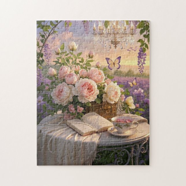 Dreamy, mjuk fokusscen av en lavish, Blommigt Pussel (Vertikal)