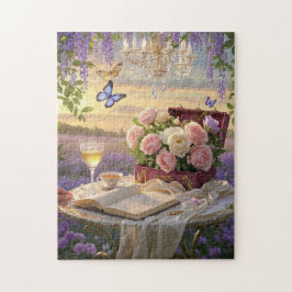 Dreamy, mjuk fokusscen av en lavish, Blommigt Pussel