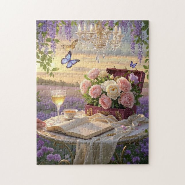 Dreamy, mjuk fokusscen av en lavish, Blommigt Pussel (Vertikal)