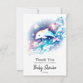 Dreamy Modern Dolphin Baby Shower Tack Kort