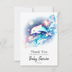 Dreamy Modern Dolphin Baby Shower Tack Kort