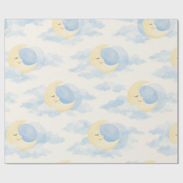 Dreamy Moon and Clouds Baby Wrapping Paper Presentpapper